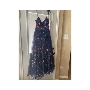 Embroidered Mesh Bustier Gown. MAC DUGGAL